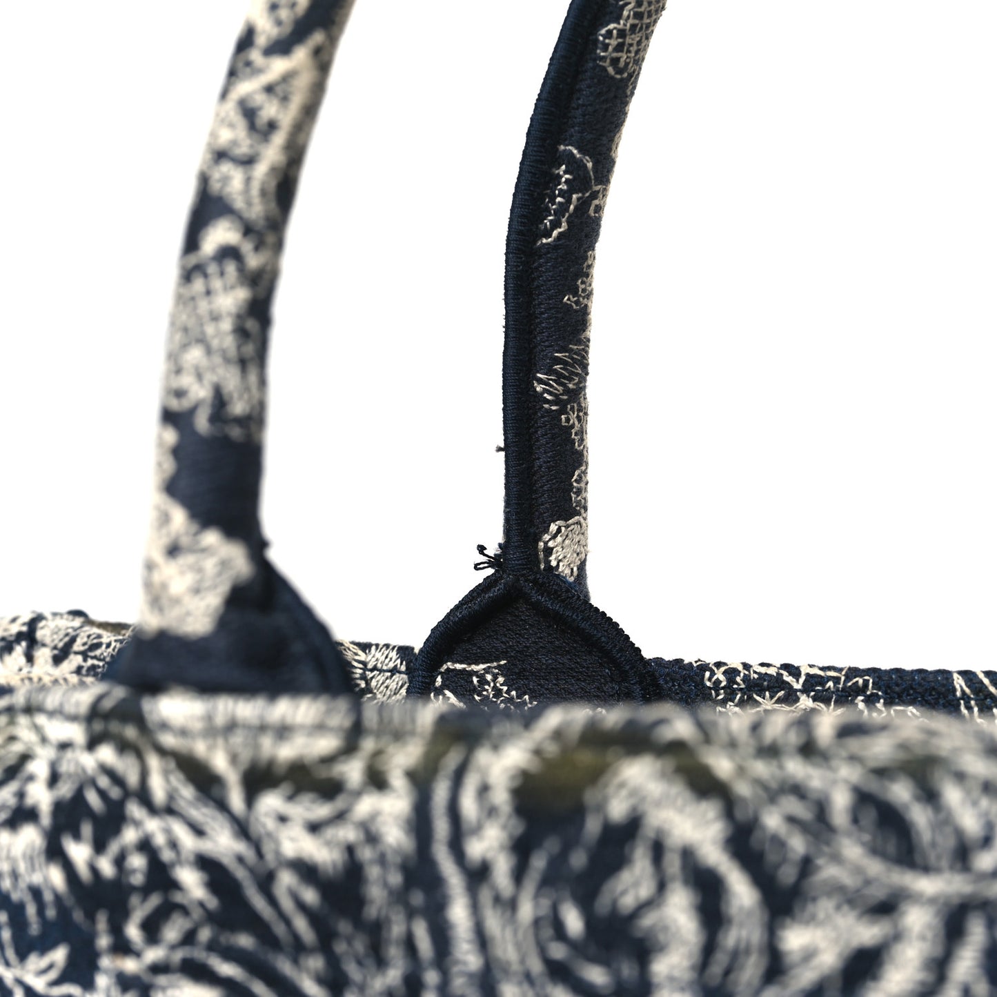 Canvas Embroidered Medium Toile De Jouy Reverse Book Tote Blue