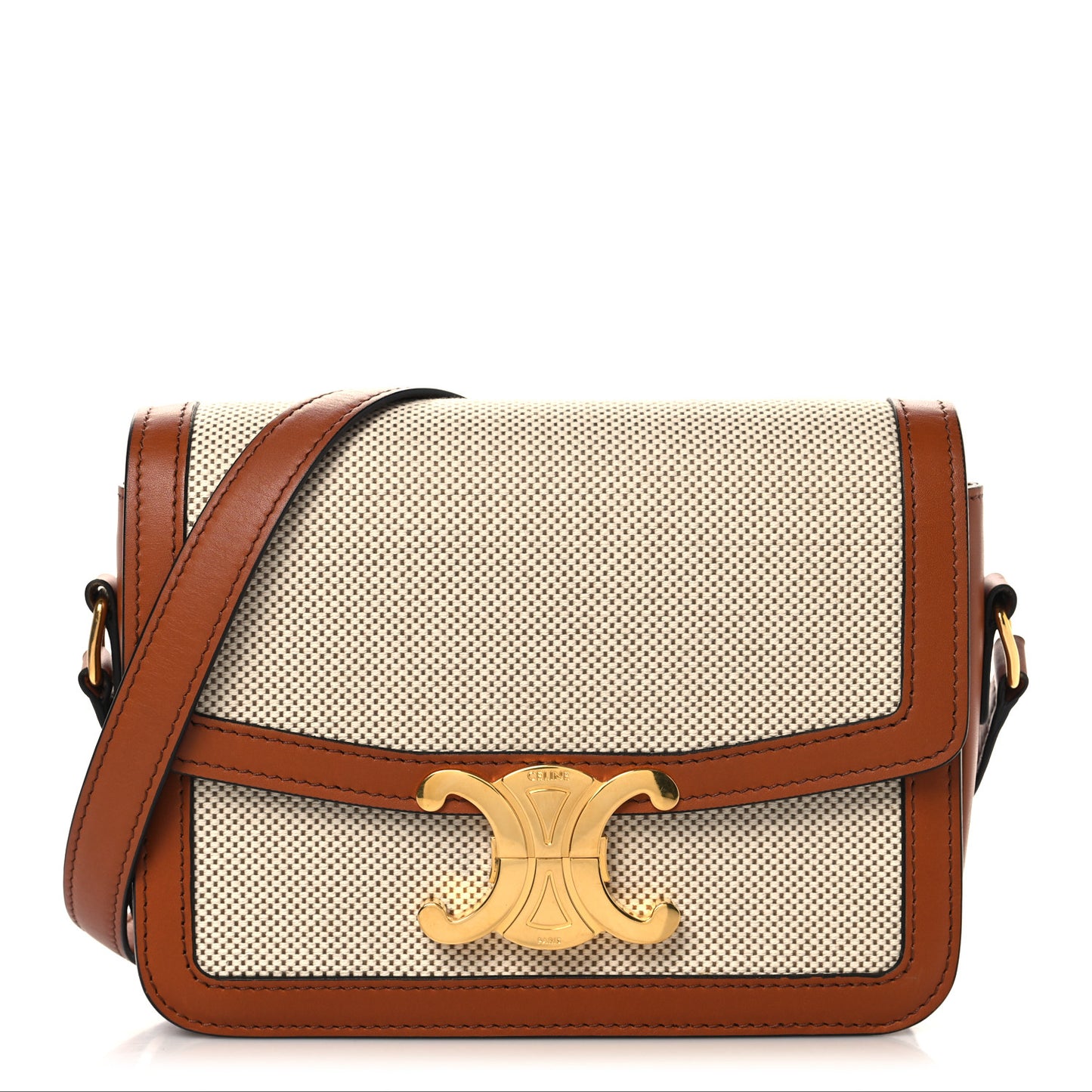 Textile Natural Calfskin Teen Triomphe White Tan