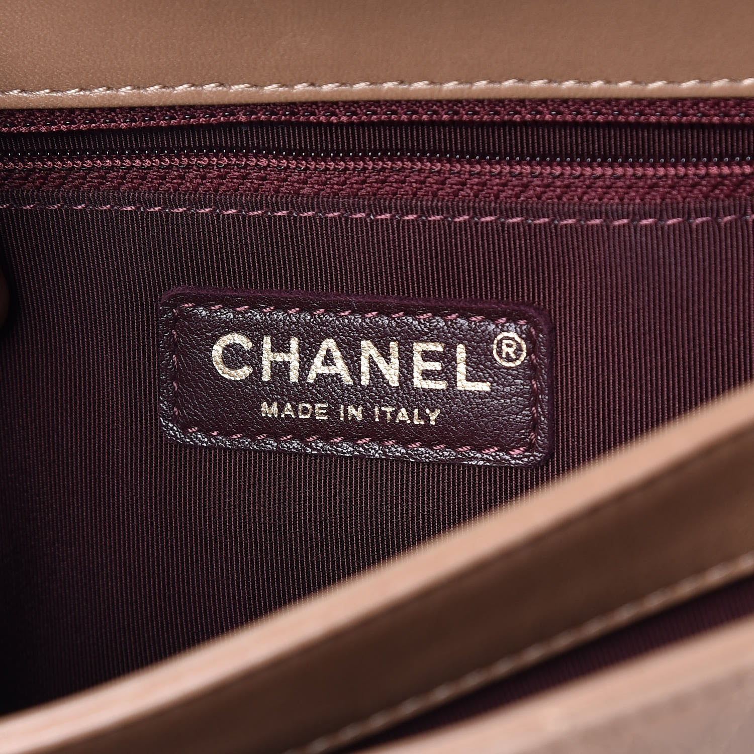 Chanel Shiny Lambskin Quilted Around The Corner Flap Beige 6 of 10