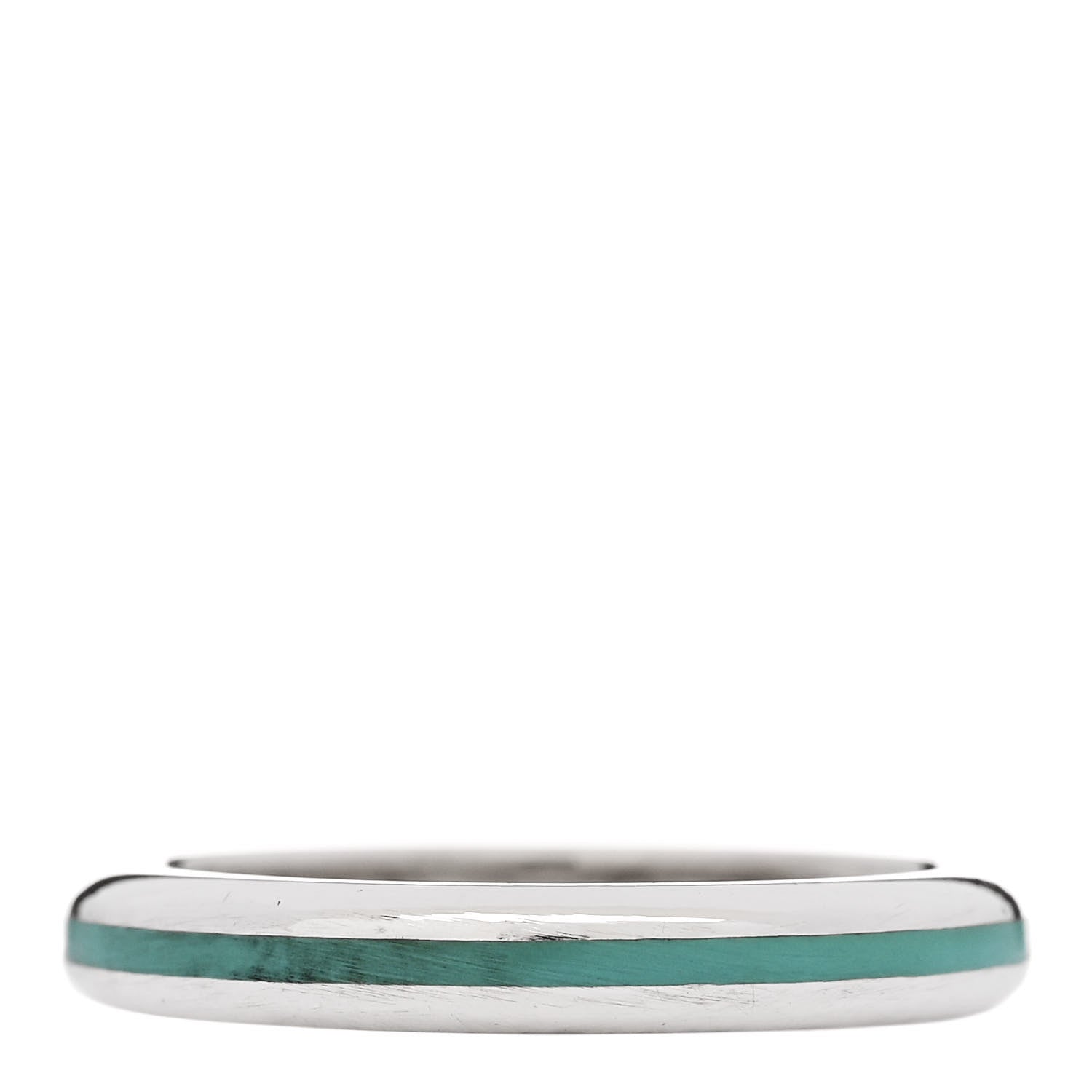 Tiffany Sterling Silver Enamel Stackable Ring 52 6 Blue 1 of 4