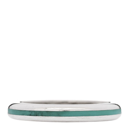 Tiffany Sterling Silver Enamel Stackable Ring 52 6 Blue 1 of 4