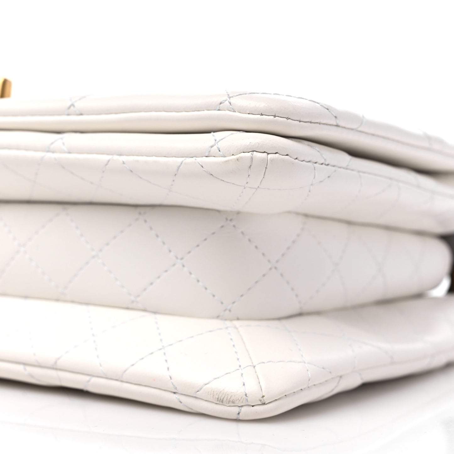 Lambskin Quilted Small Flap Bag White