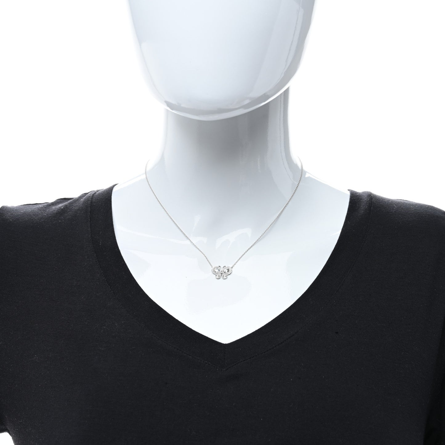 Platinum Diamond Enchant Butterfly Pendant Necklace