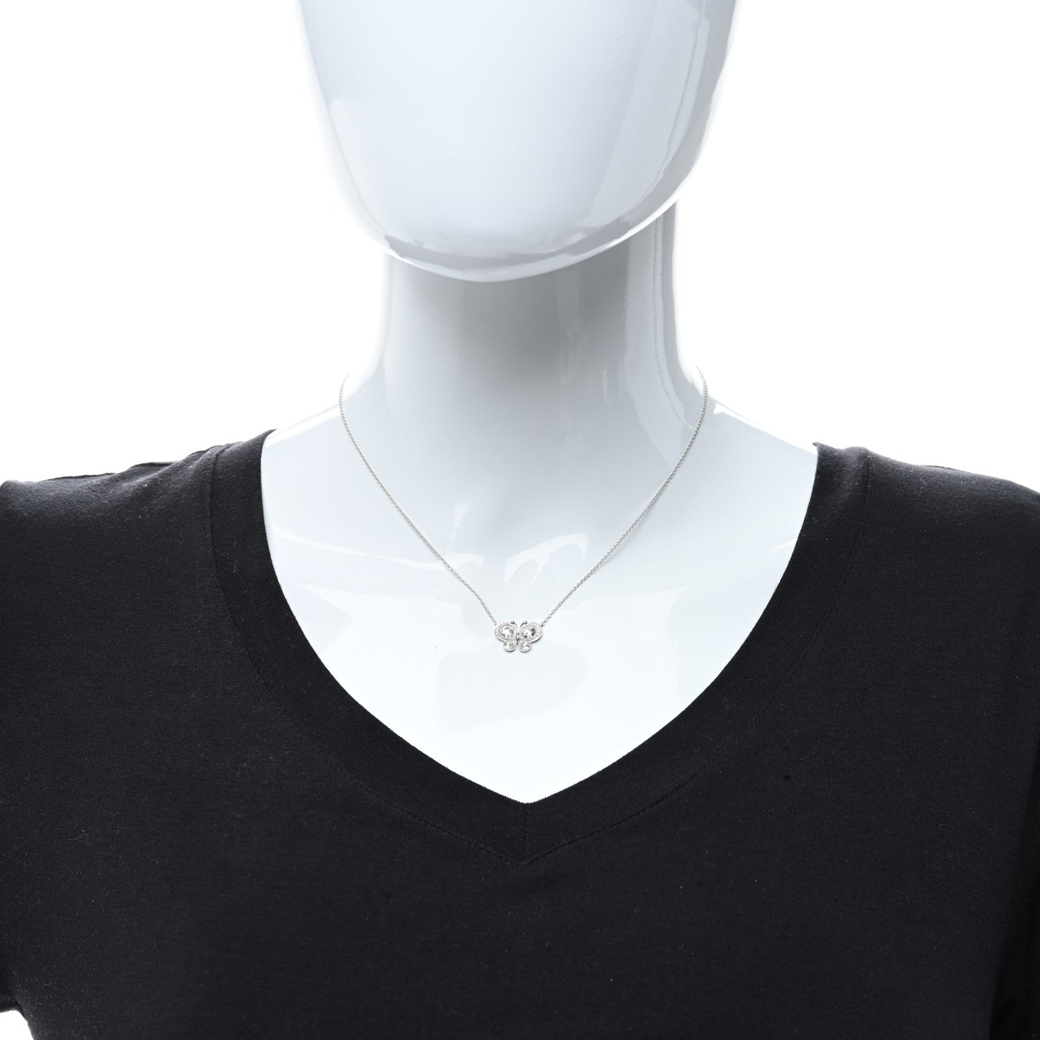 Tiffany Platinum Diamond Enchant Butterfly Pendant Necklace 3 of 5