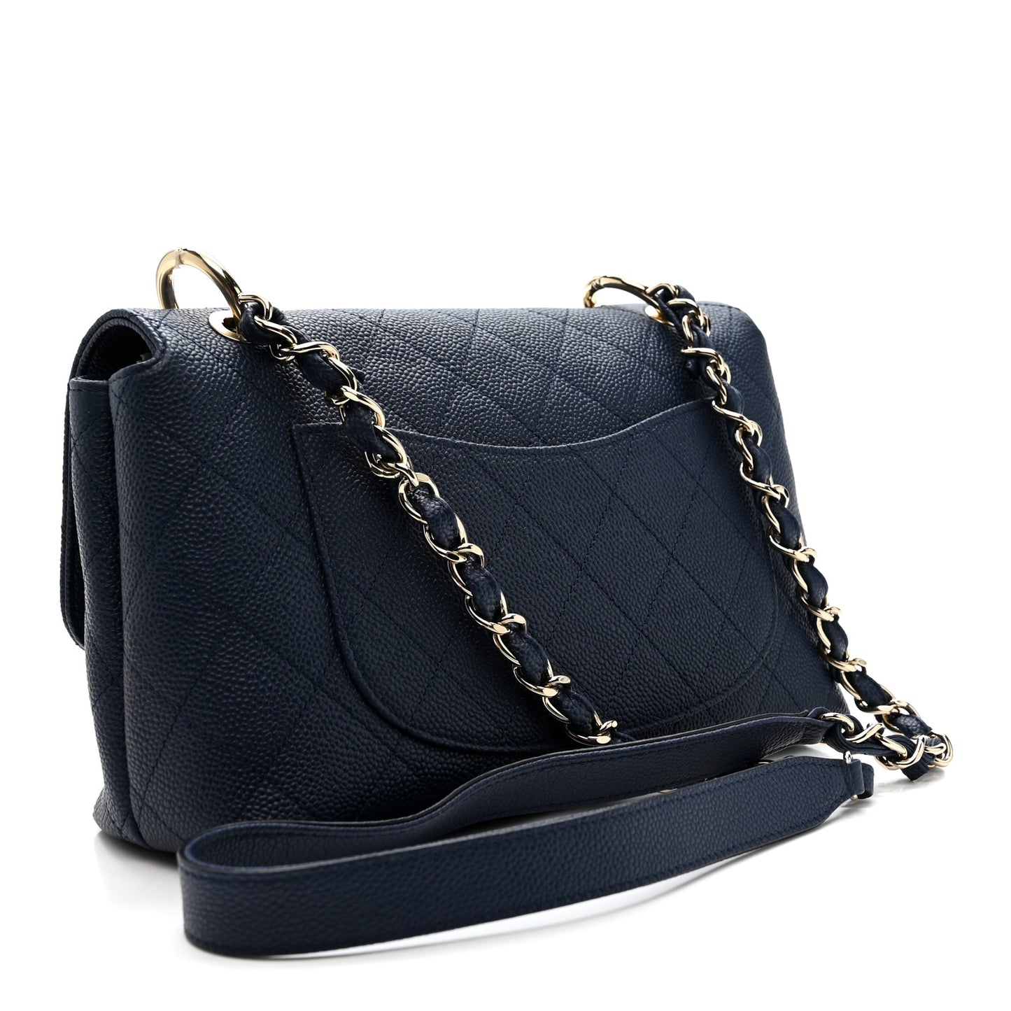 Caviar Quilted City Walk Flap Navy Blue