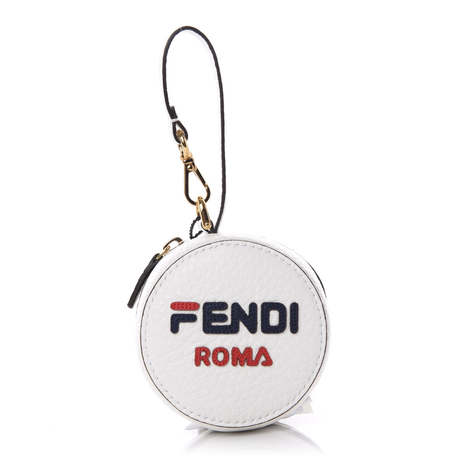 Fendi X FILA Calfskin Mania Tote Charm White Blueberry Multicolor 1 of 8