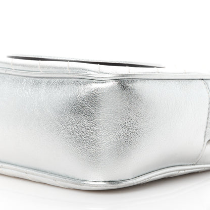 Gucci Metallic Sakai Be Green Calfskin Diagonal Stitched Small Blondie Shoulder Bag Silver 11 of 13