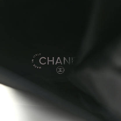 Chanel Wool Patent Cap Toe Lace Up High Boots 38 Black 6 of 11