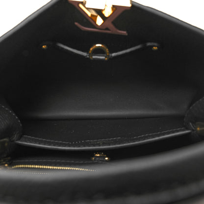 Louis Vuitton Taurillon Embroidered Vichy Capucines BB Black White 5 of 9