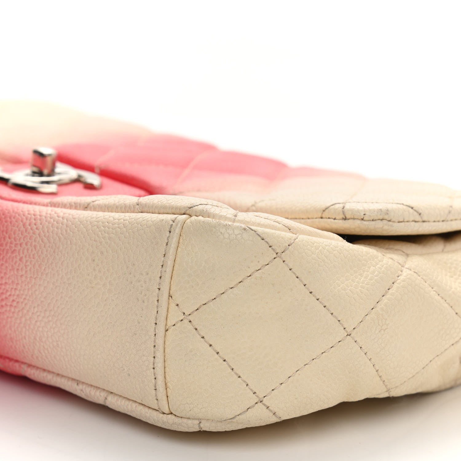 Chanel Caviar Quilted Ombre Medium Single Flap White Rose Pink 10 of 13