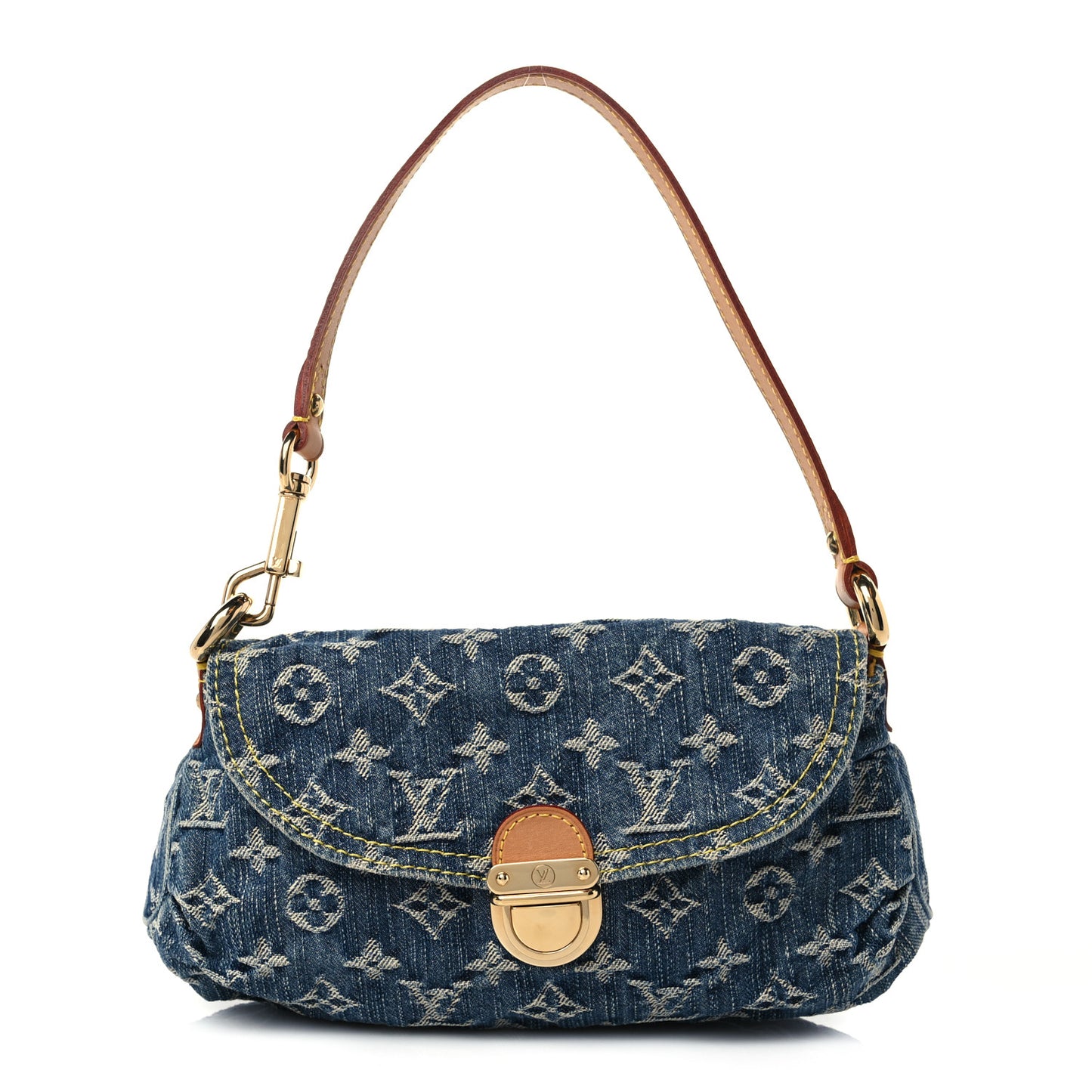 Monogram Denim Mini Pleaty Blue