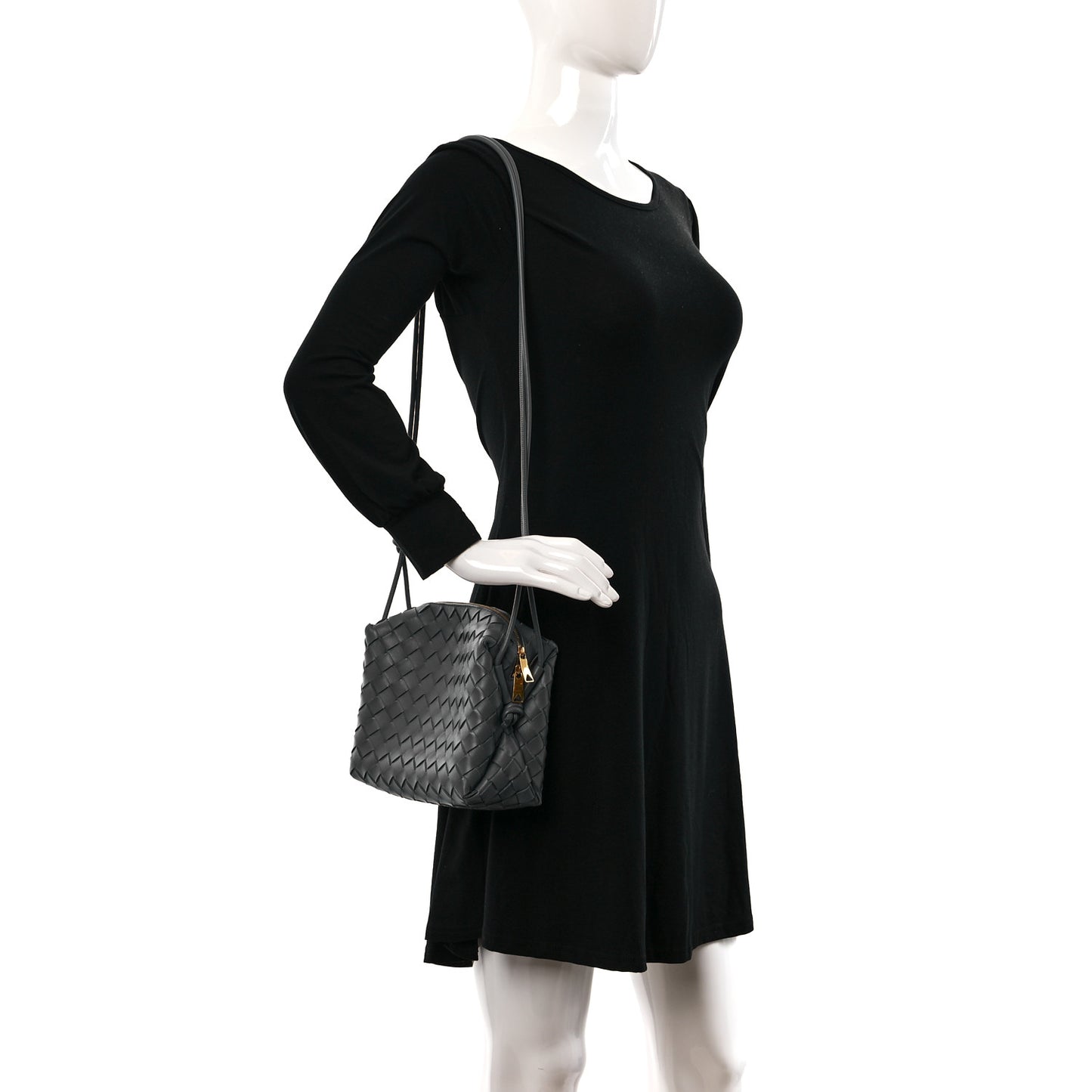 Nappa Intrecciato Small Loop Camera Bag Thunder