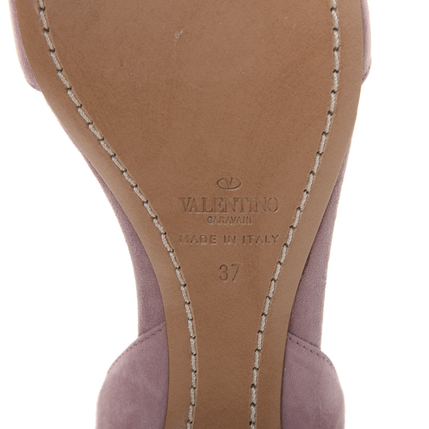 Suede Caged Ankle Strap Flat Sandals 37 Antique Pink