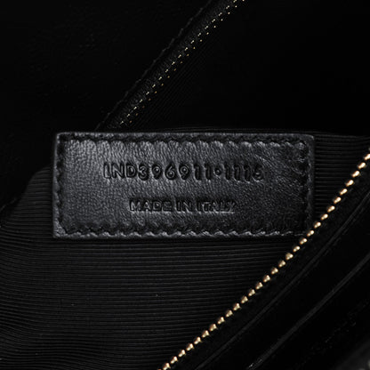 Saint Laurent Grain De Poudre Matelasse Chevron Monogram Shopping Bag Black 6 of 7