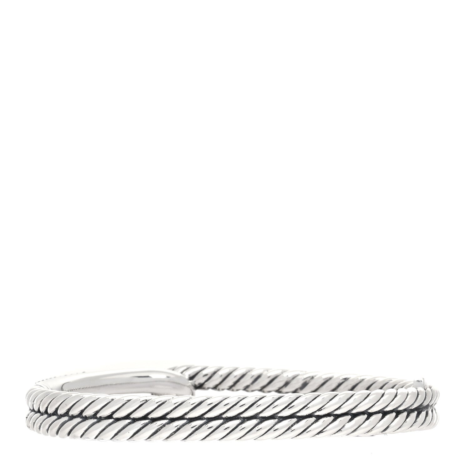 David Yurman Sterling Silver Diamond Pave 10mm Single Loop Labyrinth Bracelet 2 of 4