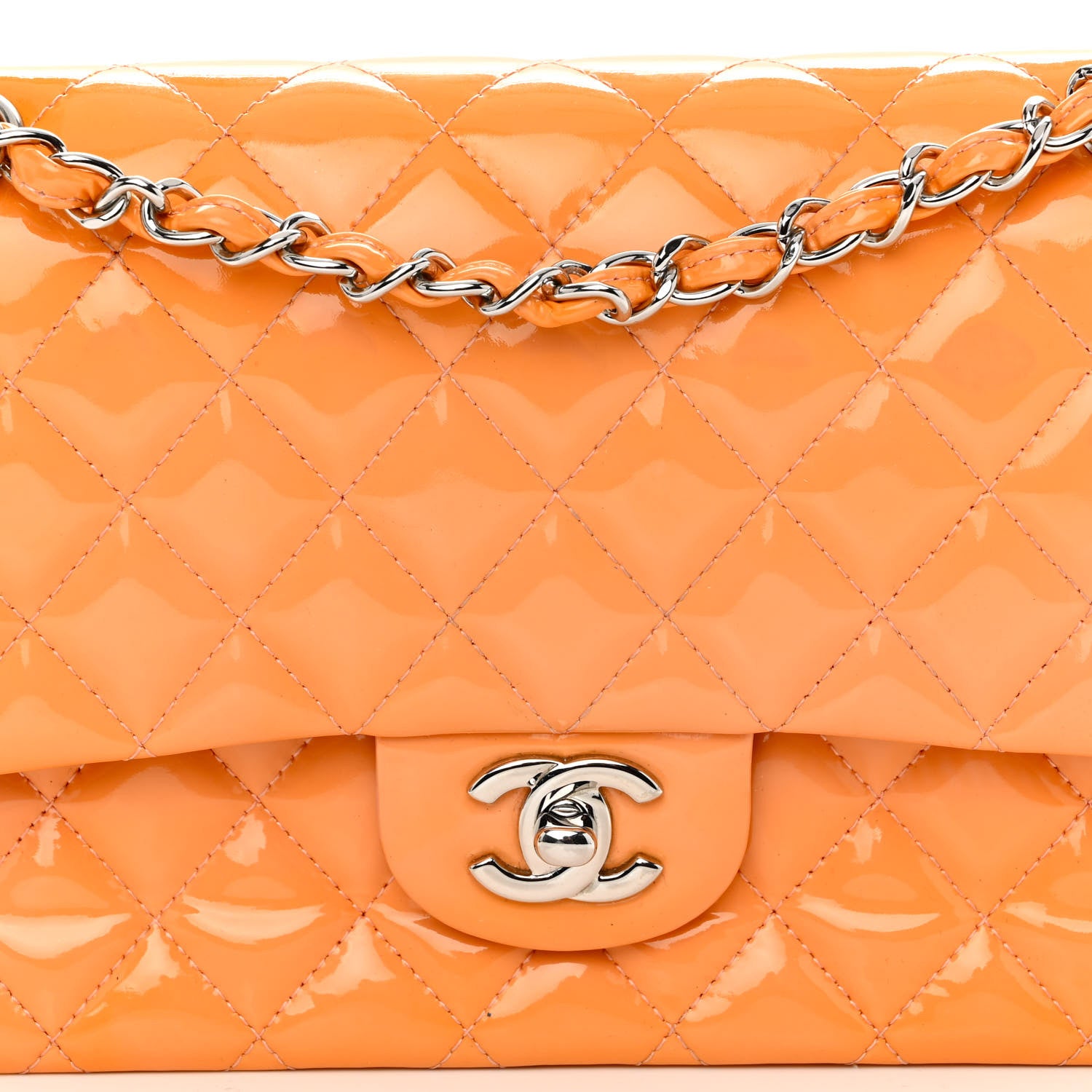 Chanel Patent Quilted Medium Double Flap Pink 8 of 15
