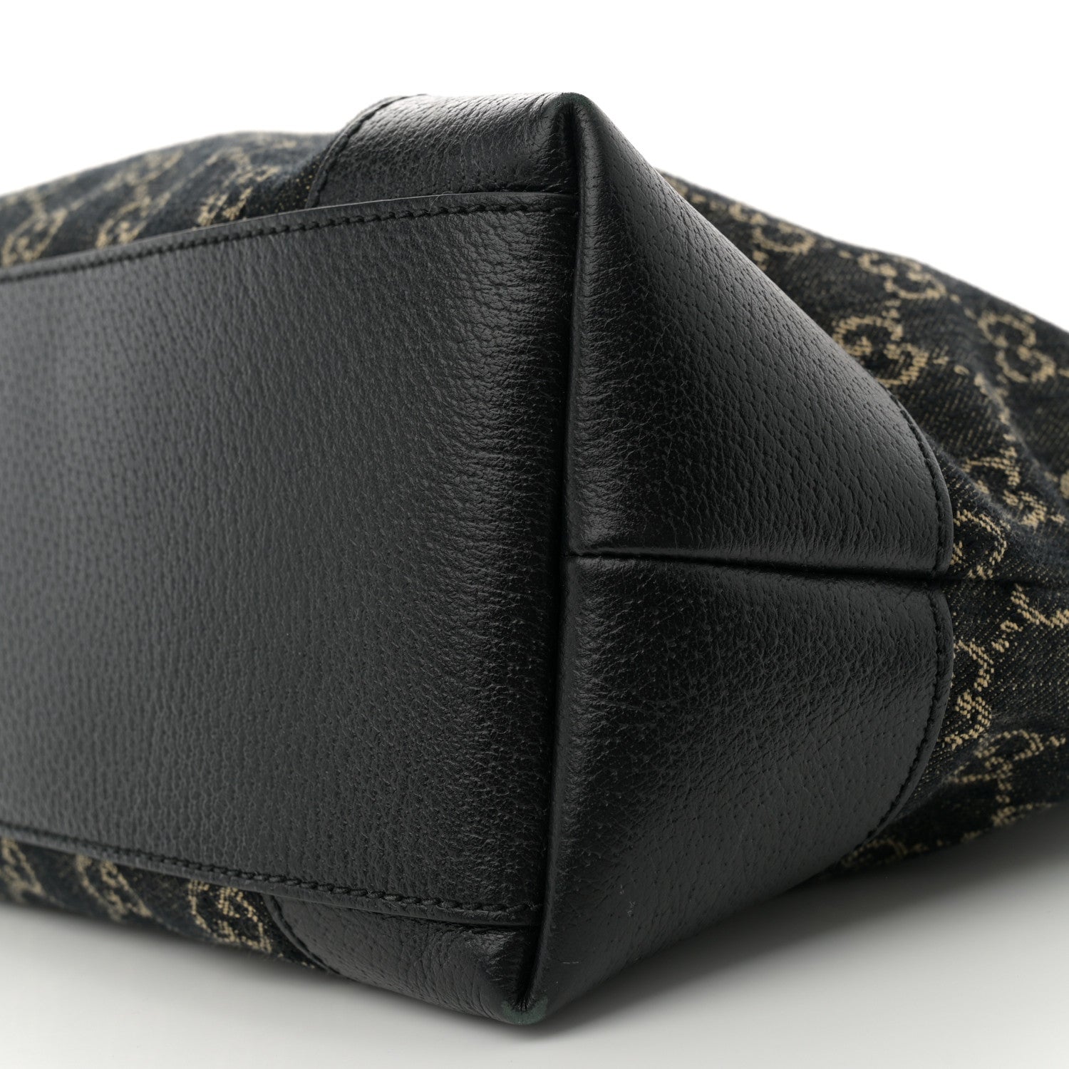 Gucci Jacquard Black Denim GG Monogram Medium Ophidia Shopping Tote Black Ivory 10 of 11