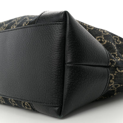 Gucci Jacquard Black Denim GG Monogram Medium Ophidia Shopping Tote Black Ivory 10 of 11