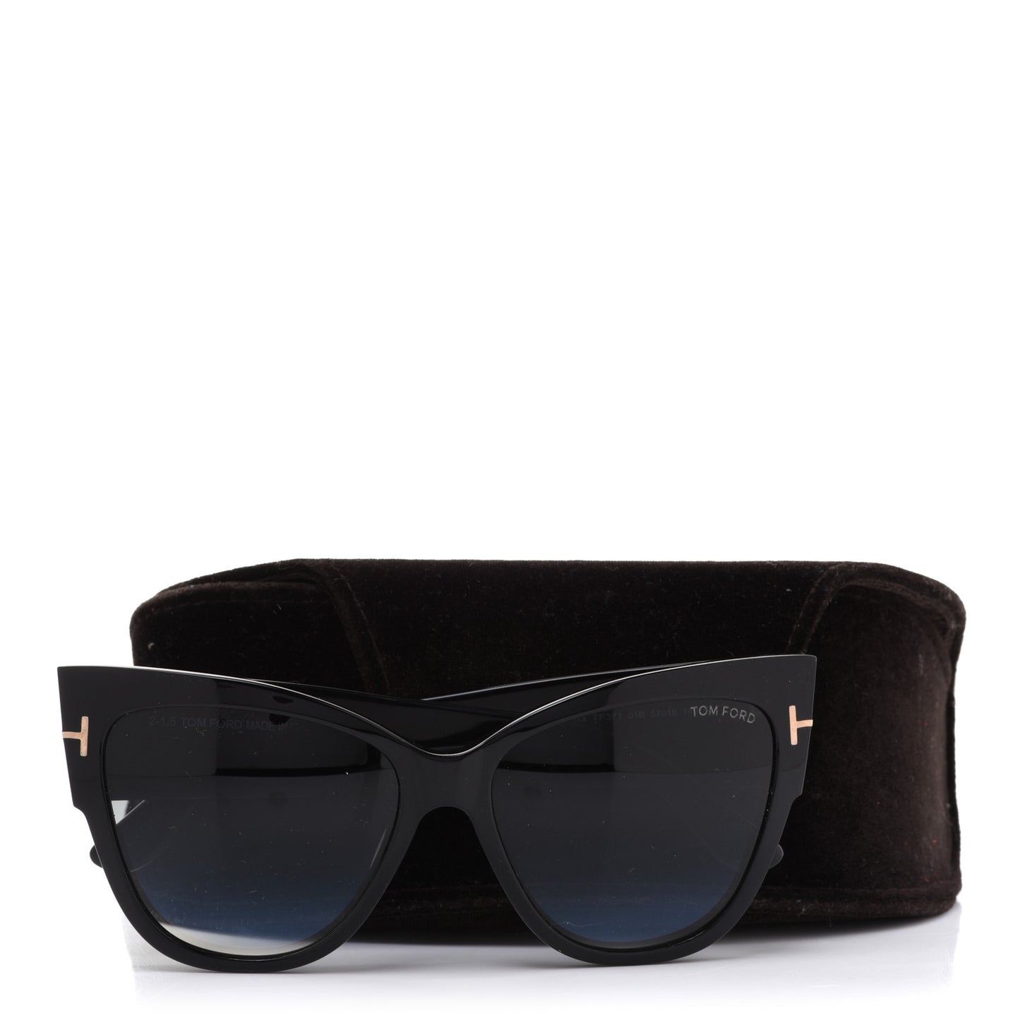 Acetate Anoushka Cat Eye Sunglasses TF371 Black