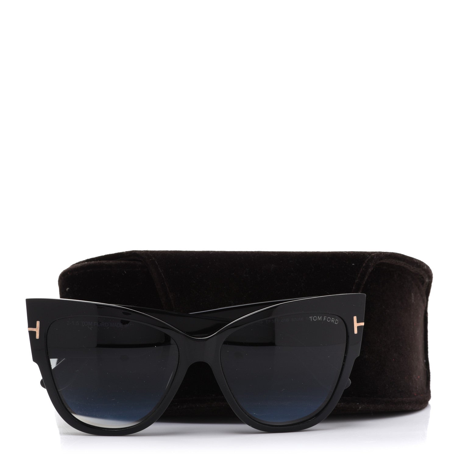 Tom Ford Acetate Anoushka Cat Eye Sunglasses TF371 Black 9 of 9
