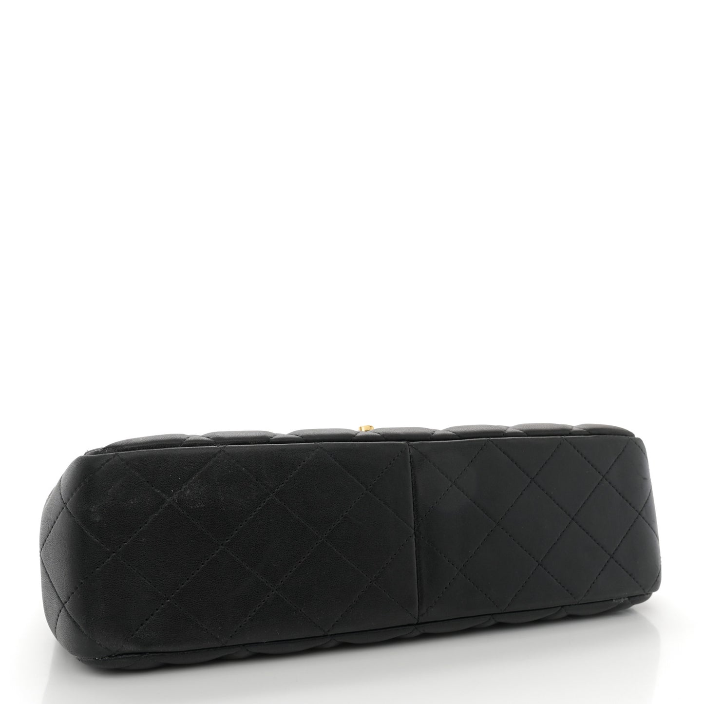 Lambskin Quilted Jumbo Single Flap Black