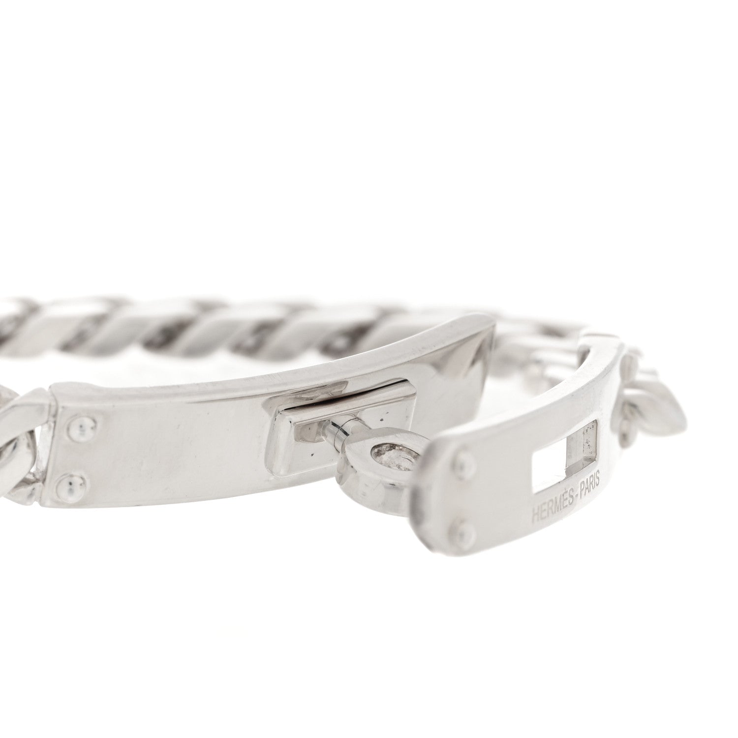 Hermes Sterling Silver TPM Kelly Gourmette Bracelet SH 4 of 4