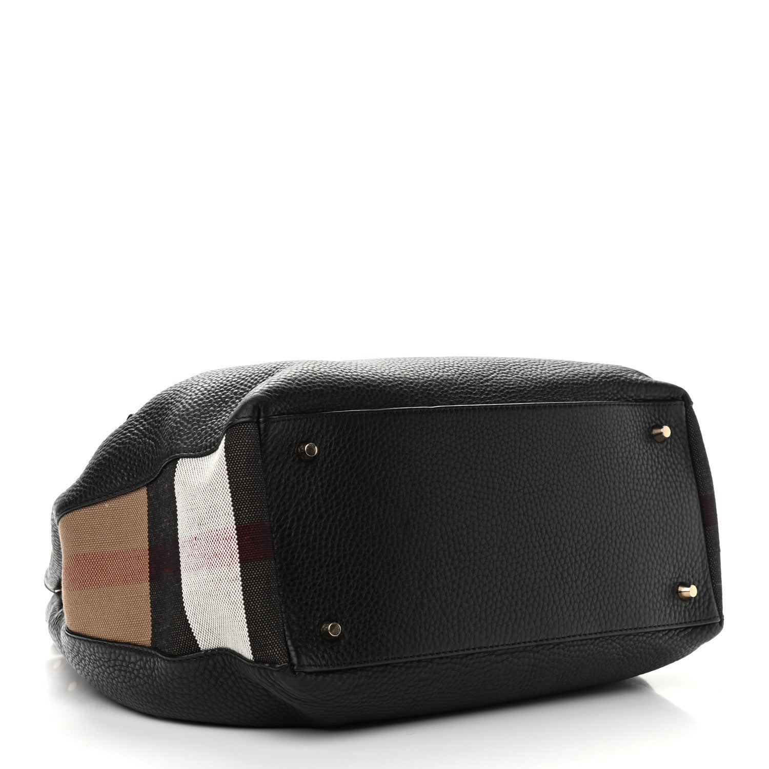 Burberry Grainy Calfskin House Check Medium Maidstone Black 4 of 10