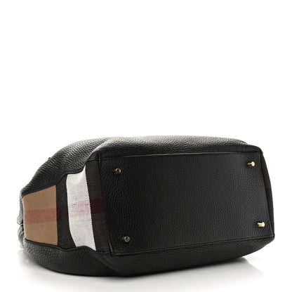 Burberry Grainy Calfskin House Check Medium Maidstone Black 4 of 10