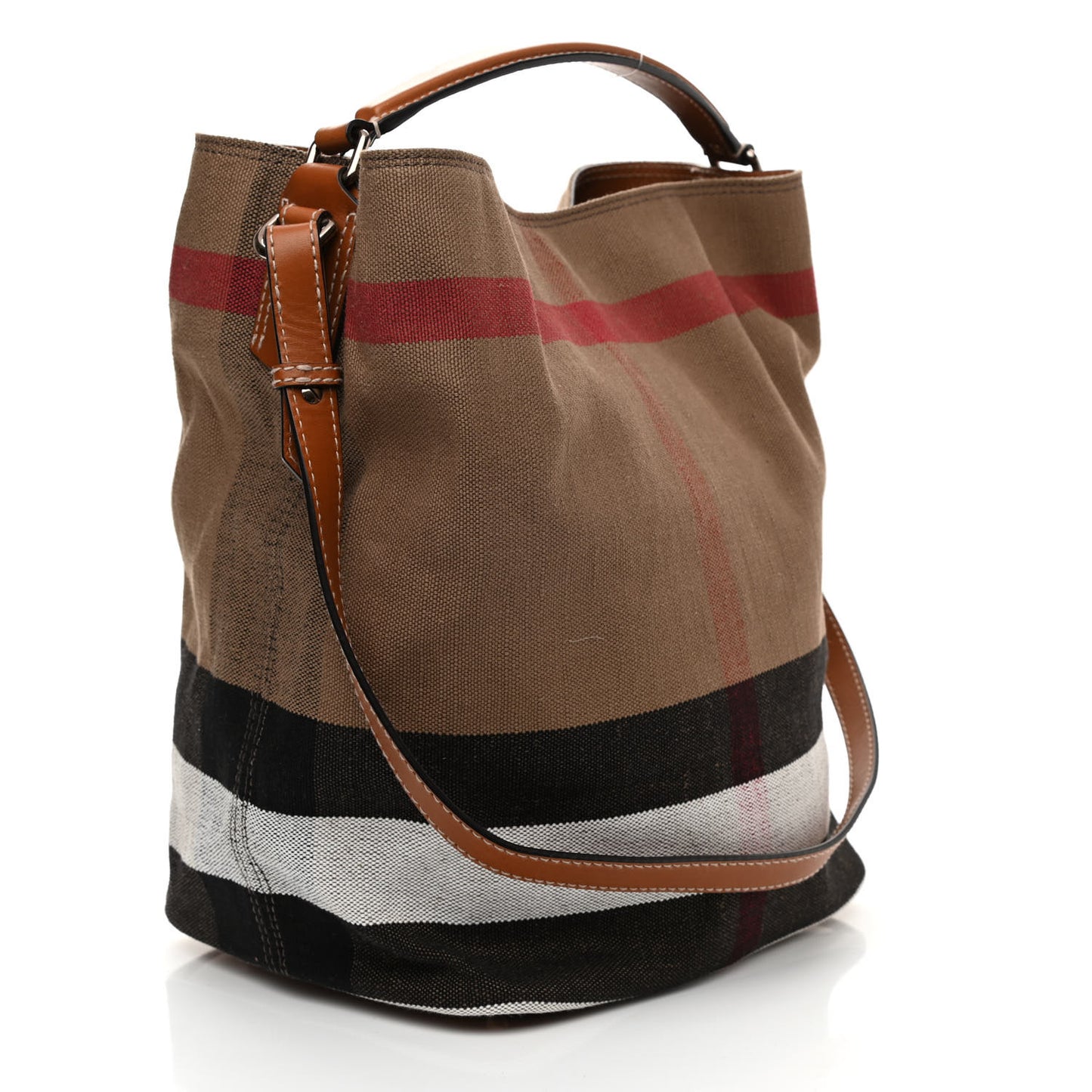 Canvas Mega Check Medium Ashby Hobo Saddle Brown