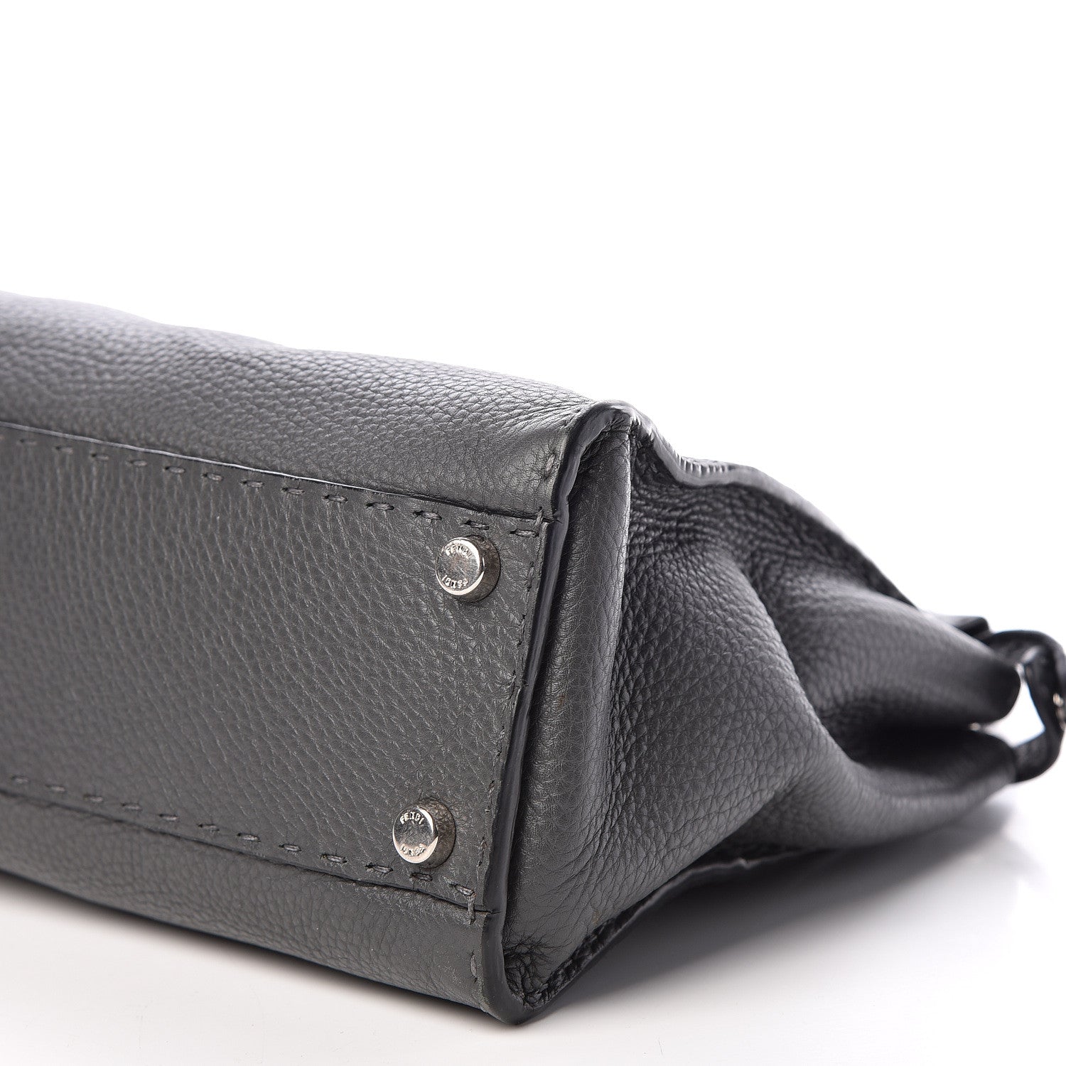 Fendi Cuoio Romano Selleria Bi-Color Medium Peekaboo Iconic Satchel Asfalto Latte 9 of 16