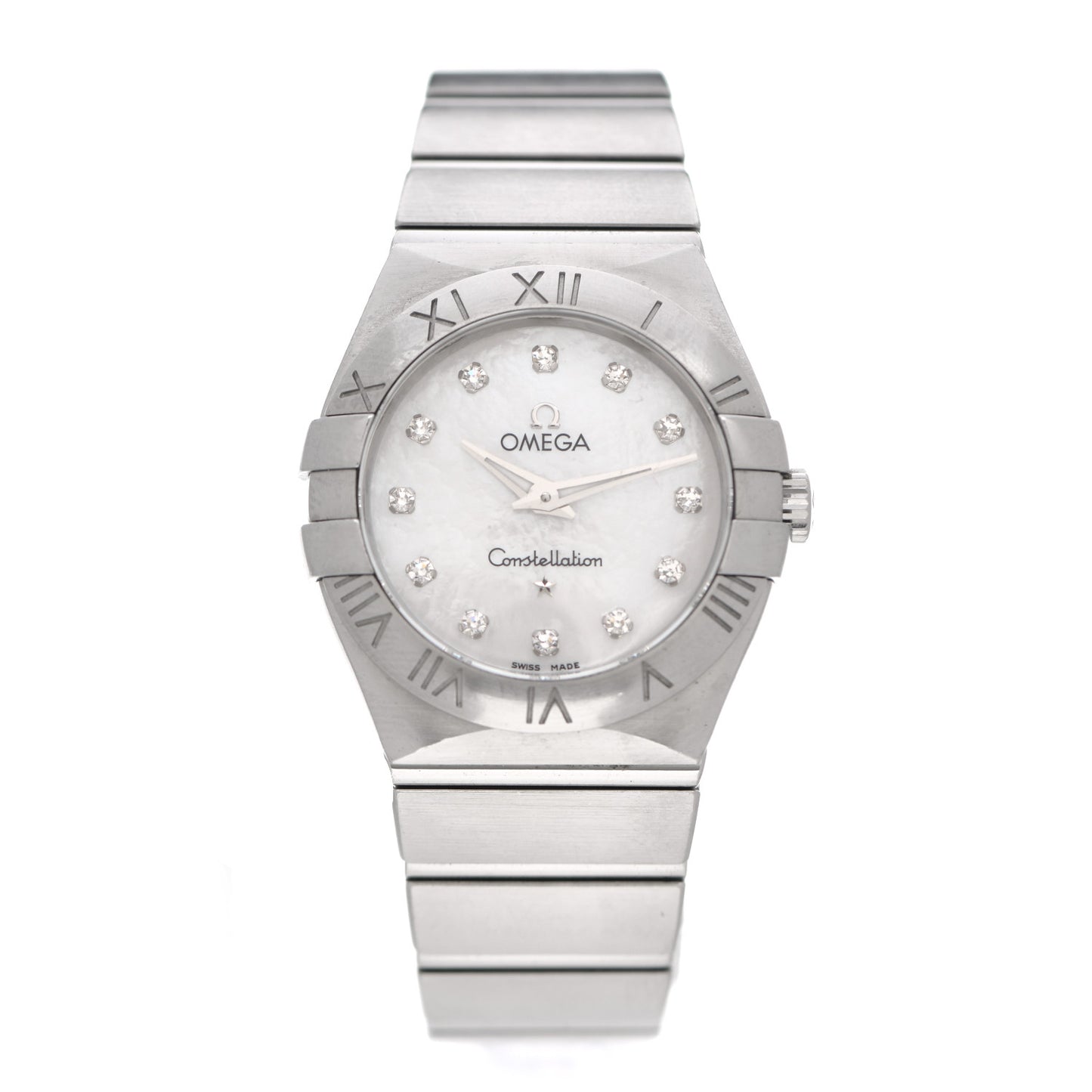 Stainless Steel Diamond Mother of Pearl 28mm Constellation Quartz Watch 795.1011