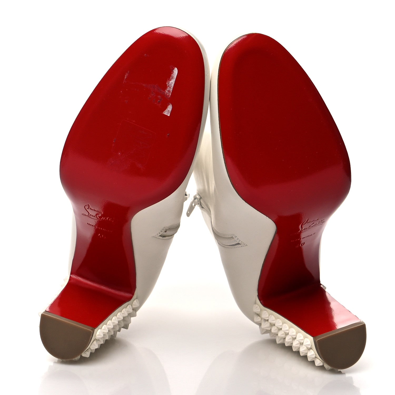 Christian Louboutin Smooth Calfskin Suzi Folk 85 Ankle Boots 40 White 5 of 11
