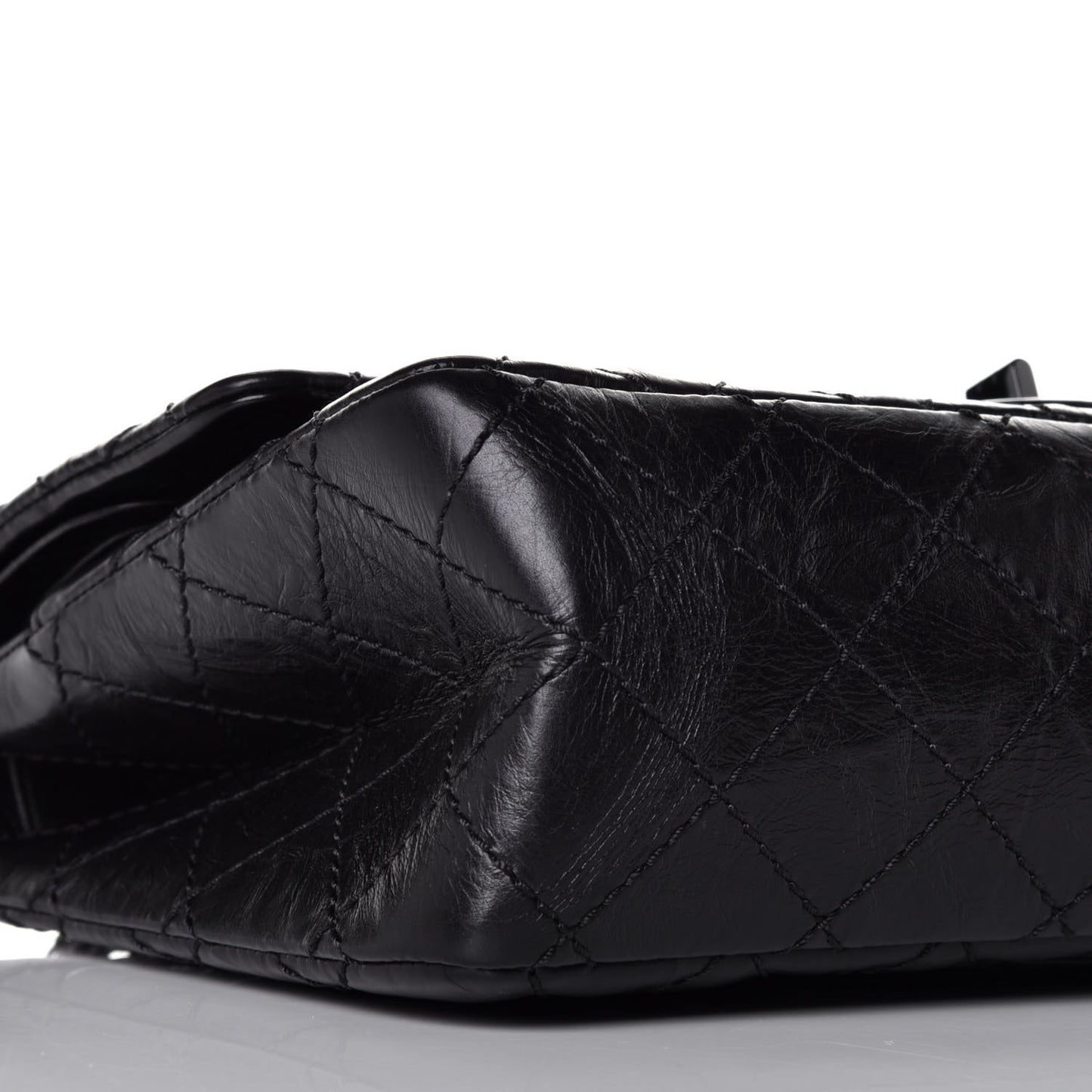 Aged Calfskin Quilted 2.55 Reissue 226 Flap So Black