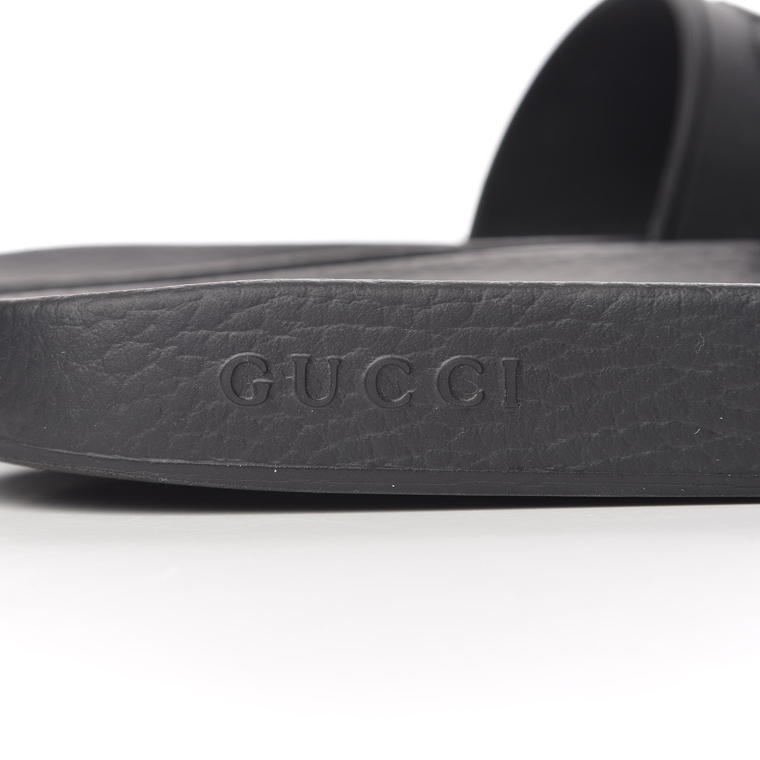 Gucci Rubber Logo Stamped Mens Slide Sandals 5 Black 5 of 8