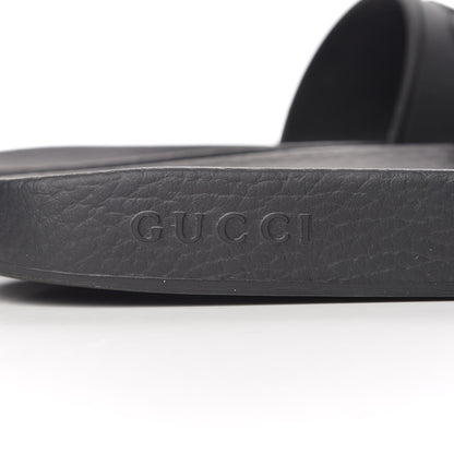 Gucci Rubber Logo Stamped Mens Slide Sandals 5 Black 5 of 8