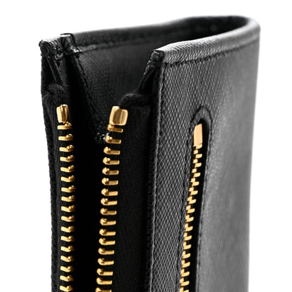 Prada Saffiano Metal Zip Around Keychain Black 9 of 9