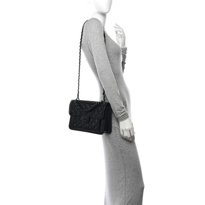 Chanel Shiny Crumpled Calfskin Quilted Large Double You Flap So Black 2 of 10