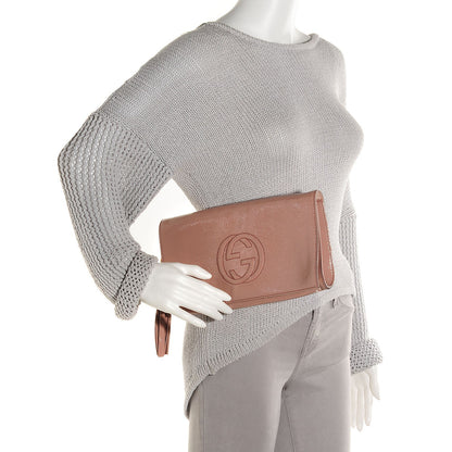 Gucci Soft Patent Medium Soho Clutch Dark Cipria 2 of 7