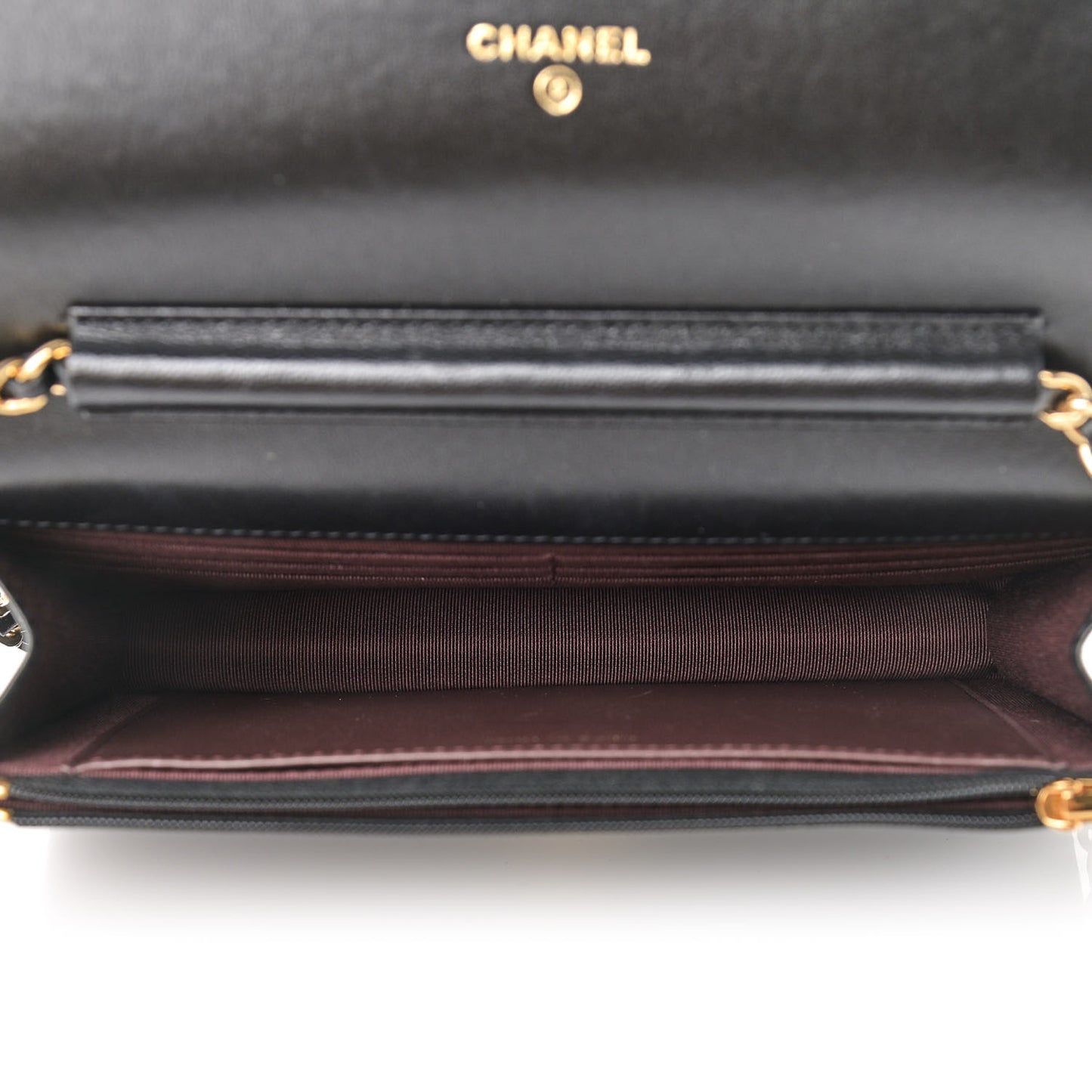Lambskin Quilted Wallet On Chain WOC Black
