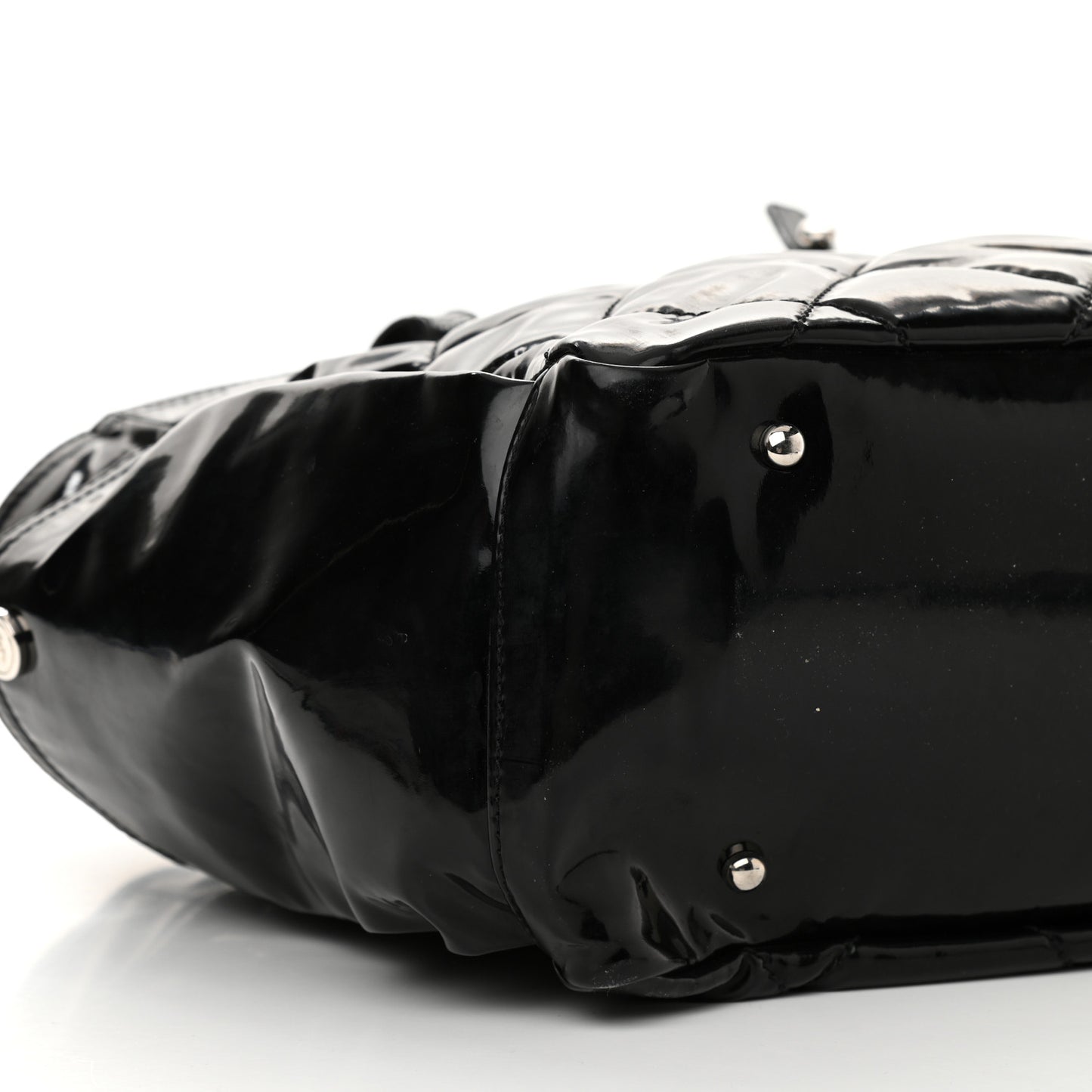 Vinyl Quilted Large Paris Biarritz Tote Black