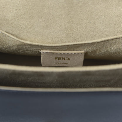Fendi Vitello Liberty Bi-Color FF 1974 Embossed Kan I Shoulder Bag Black Maya 9 of 11