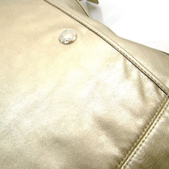 FASHIONPHILE COACHLeatherLEAHBagMetallicGold 7 of 9