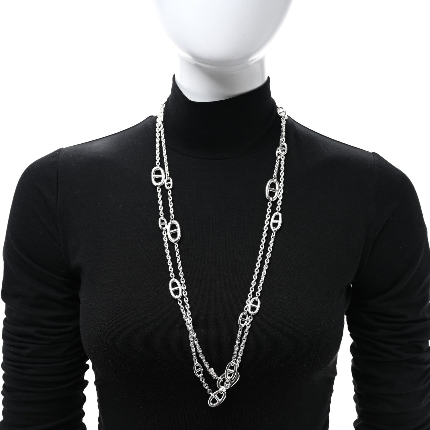 Hermes Sterling Silver Farandole Necklace 160 1806820 – FASHIONPHILE
