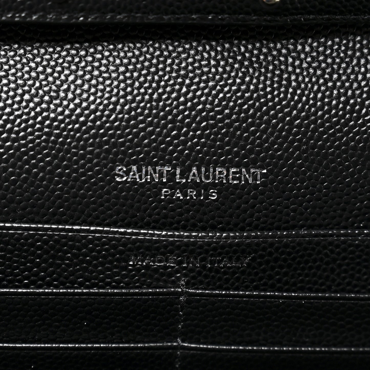 Grain De Poudre Matelasse Chevron Monogram Chain Wallet Black