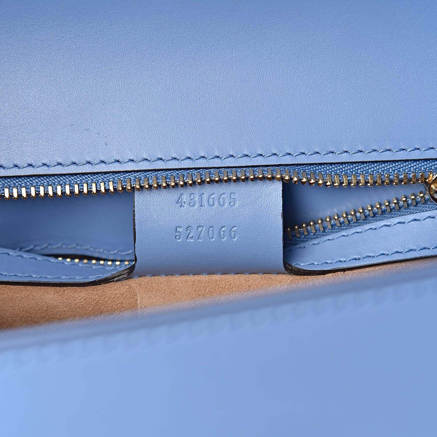 Gucci Calfskin Embroidered Medium Sylvie Top Handle Bag Clear Sky Blue 7 of 10