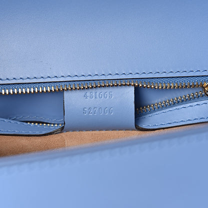 Gucci Calfskin Embroidered Medium Sylvie Top Handle Bag Clear Sky Blue 7 of 10