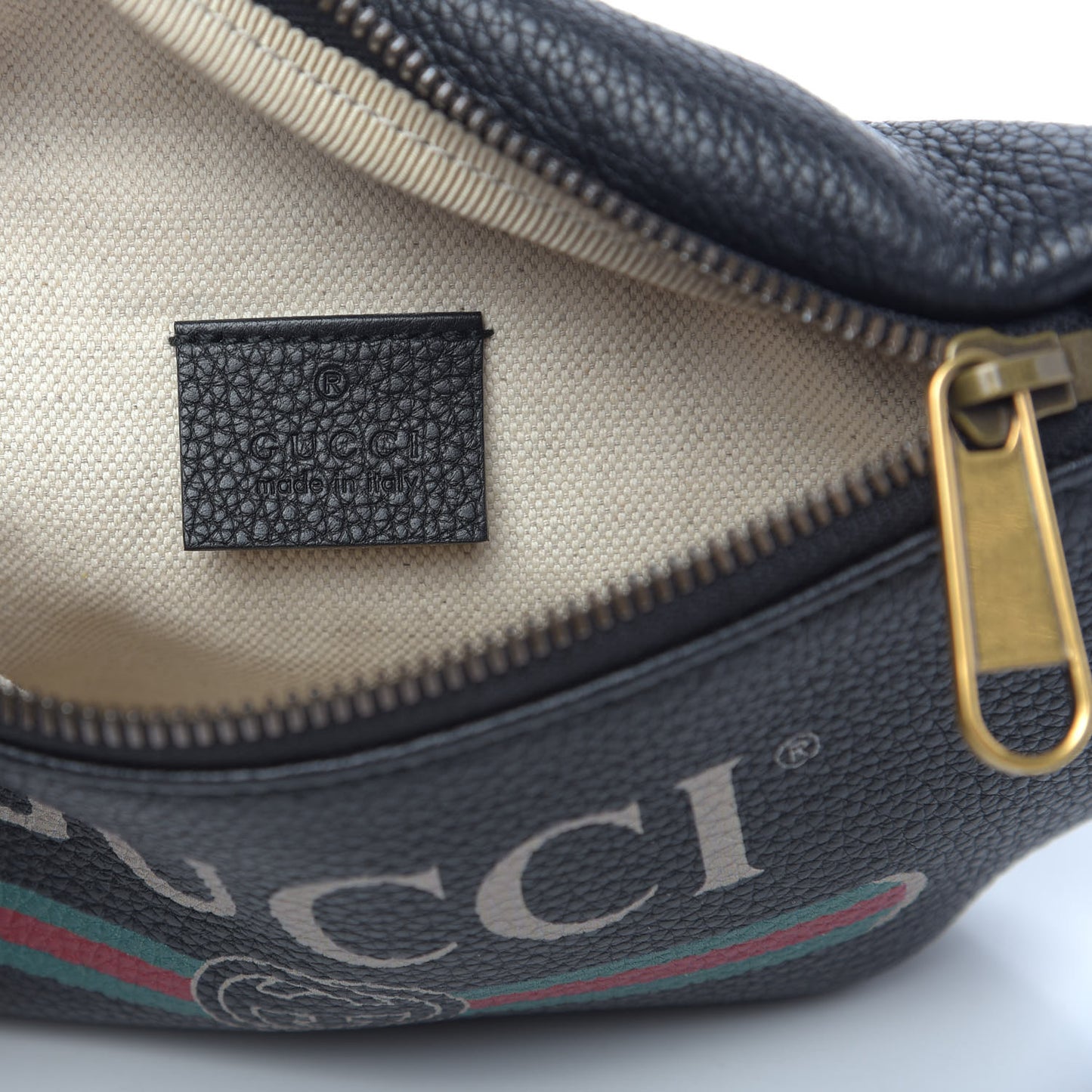 Grained Calfskin Small Logo Belt Bag Black