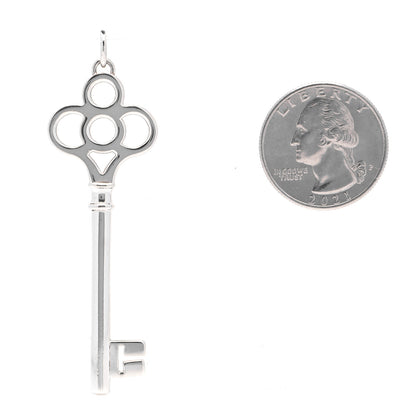 Tiffany Sterling Silver Large Crown Key Pendant 2 of 4