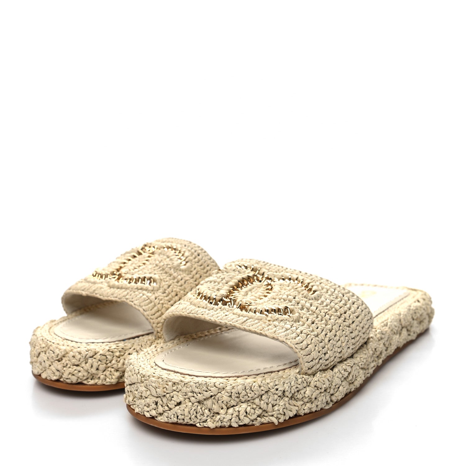 Chanel Braided Cord CC Mules 40 Light Beige 3 of 8