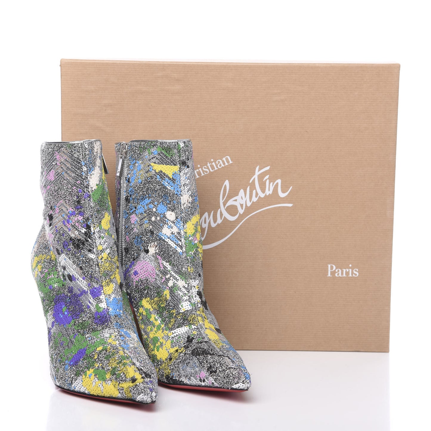 Paillette Splash So Kate Booty 85 Ankle Boots 37.5 Silver Multicolor